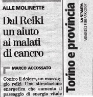 Reiki un aiuto ai malati di cancro